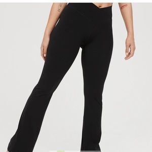 Aerie high waisted cross over flare leggings